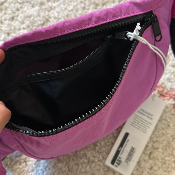 Baggu Crescent Fanny Pack. Color: Extra Pink. - Picture 6 of 8